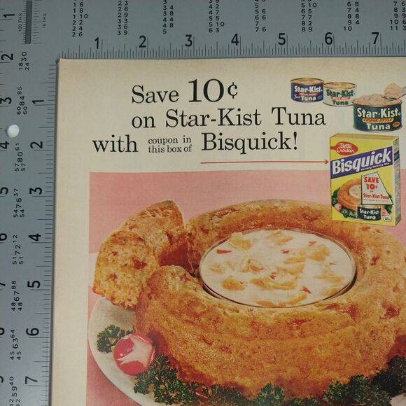 1958 Star-Kist Tuna Ad Bisquick Ring Recipe Betty Crocker MCM Print Ad Ephemera - Picture 6 of 9